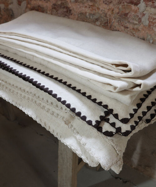 Helsinki plaid und Kissen Band Taupe