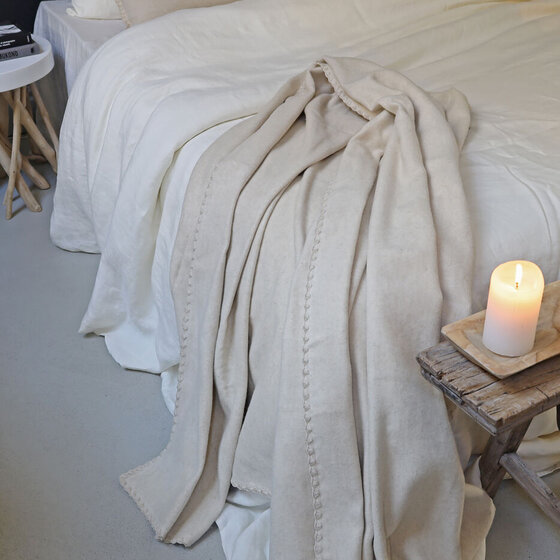 Helsinki plaid und Kissen Stitching Taupe