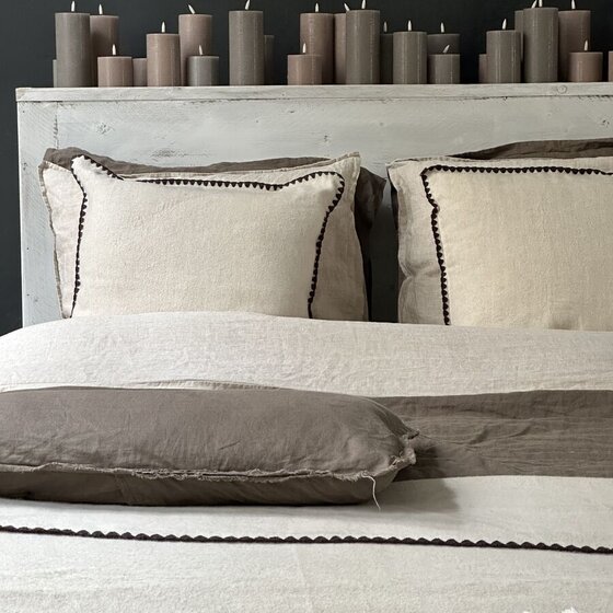 Helsinki plaid band und Kissen Dark Brown