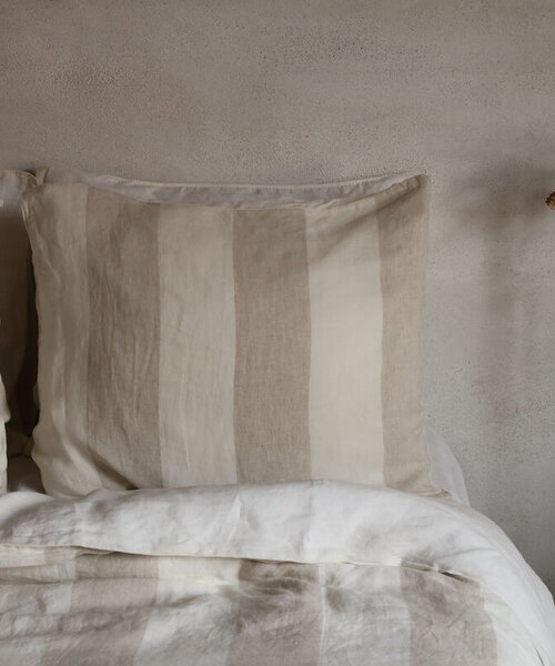 Noa dekbedovertrek streep Off White-Beige