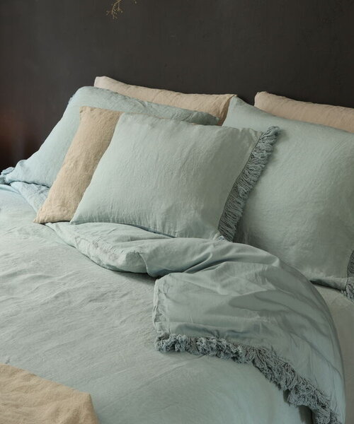 Loulou linnen dekbedovertrek Ocean Green