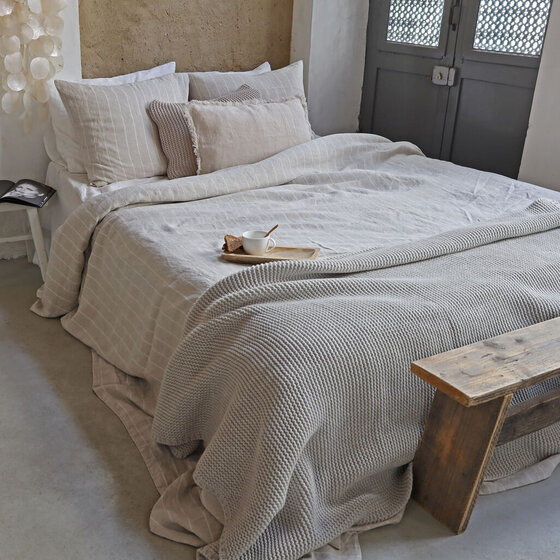 Housse de couette Maxime Noa Beige-Off White small stripe