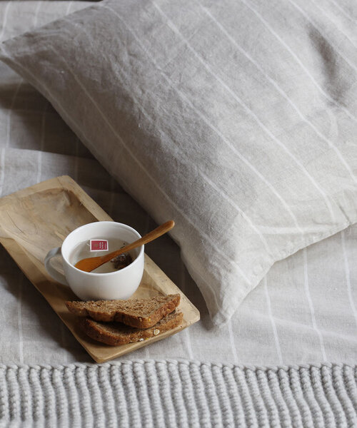 Noa bettbezug streif Beige-Off White small stripe