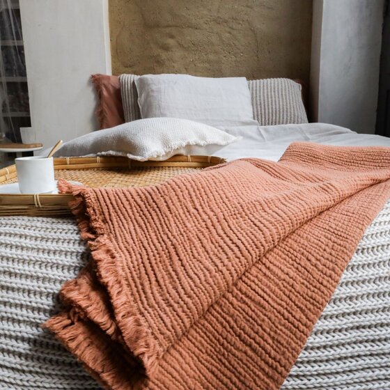 Puglia plaid  Terracotta