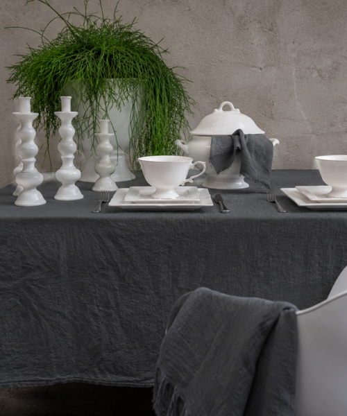 Maxime tablecloth and napkin Dark Grey