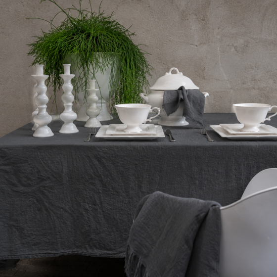 Maxime tablecloth and napkin Dark Grey