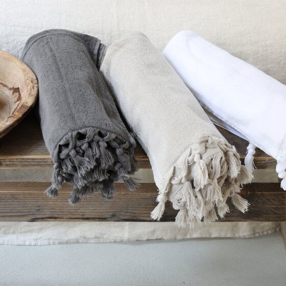 Marseille hand towel dark grey