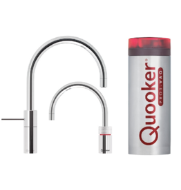 Quooker kranen Quooker Twintaps Nordic Round Chroom met PRO3-VAQ reservoir