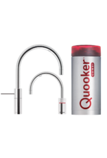 Quooker kranen Quooker Twintaps Nordic Round Chroom met COMBI 2.2 reservoir