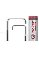 Quooker kranen Quooker Twintaps Nordic Square Chroom met PRO3-VAQ reservoir