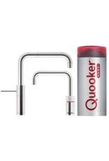 Quooker kranen Quooker Twintaps Nordic Square Chroom met COMBI 2.2 reservoir