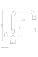 Selsiuz kranen Selsiuz Haaks RVS (Inox) 350243 met Combi (Extra) boiler kokend water kraan