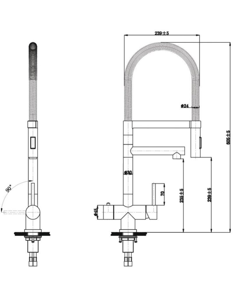 Selsiuz kranen Selsiuz XL Gold / Goud met Single boiler