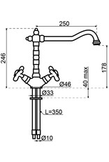 Lanesto Lanesto Old Fashion Deluxe Tweegreepskeukenmengkraan Brons