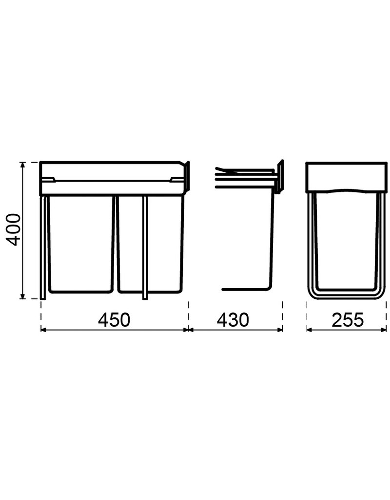 Lanesto Lanesto Afvalemmer 28 liter (2x14 liter) grijs