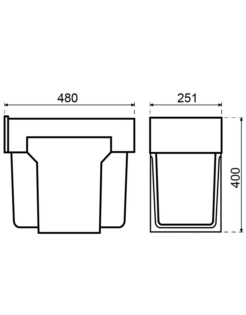 Hailo Hailo 3666-11 afvalemmer Tandem de Luxe 31 liter (1x24 + 1x7 liter)