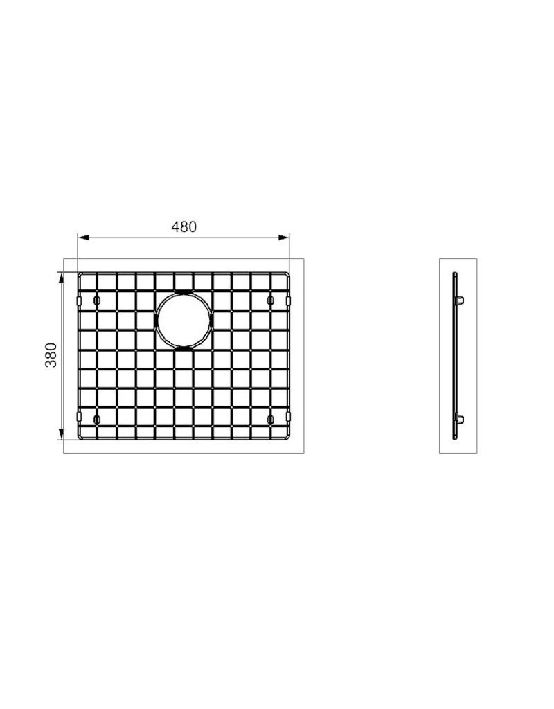 Lanesto Bodemrek voor Lanesto Urban Gun Metal Zwart 50x40 spoelbak