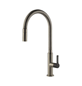 Gessi luxe keukenkraan Gessi Mesh Rvs-pvd en zwart gecoat