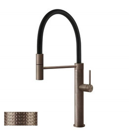 Gessi luxe keukenkraan Gessi 316 Copper Cesello Flex Eenhendelkeukenmengkraan