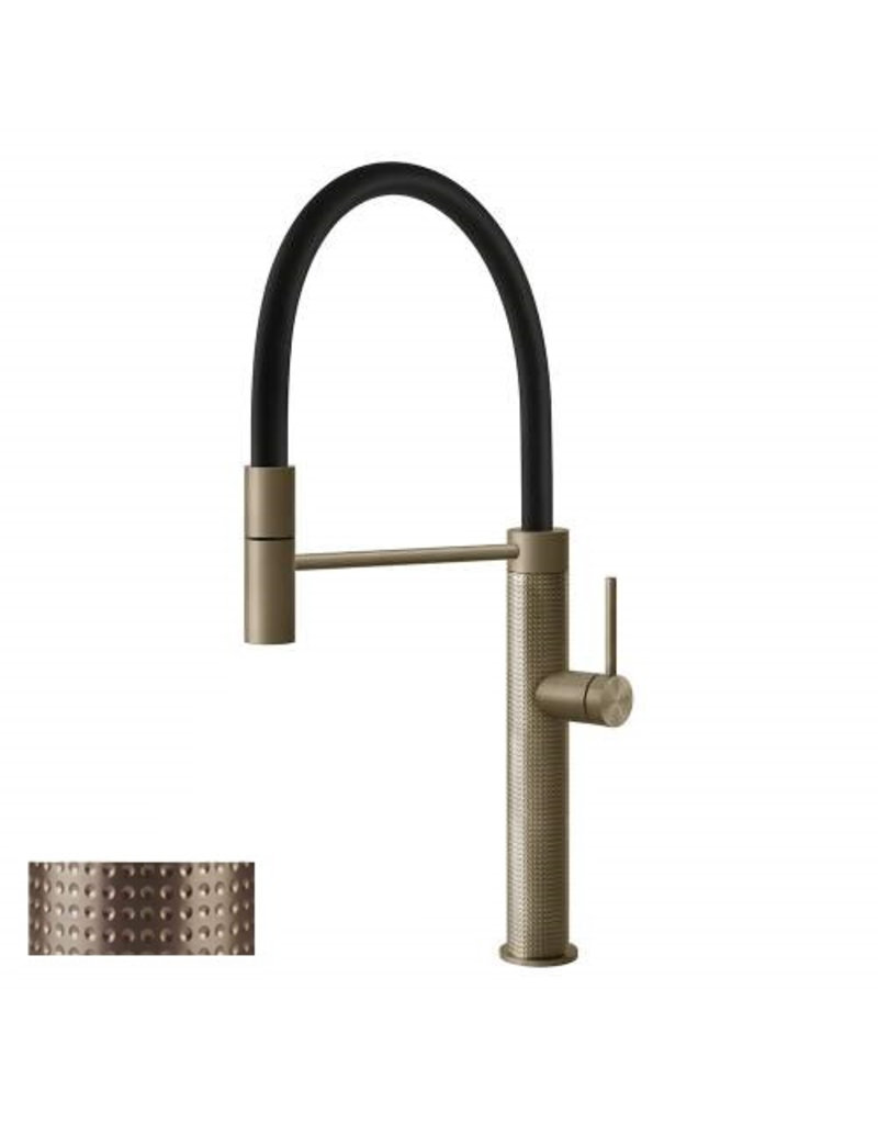 Gessi luxe keukenkraan Gessi 316 Gold Cesello Flex Eenhendelkeukenmengkraan