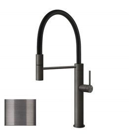 Gessi luxe keukenkraan Gessi 316 Gun Metal Flessa Flex Eenhendelkeukenmengkraan