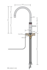 Quooker kranen Quooker CUBE met Fusion Round RVS en PRO3-VAQ reservoir