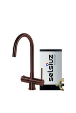 Selsiuz kranen Selsiuz Rond Copper / Koper met TITANIUM Combi (Extra) boiler