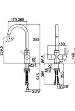 Selsiuz kranen Selsiuz Rond Chroom met TITANIUM Single boiler