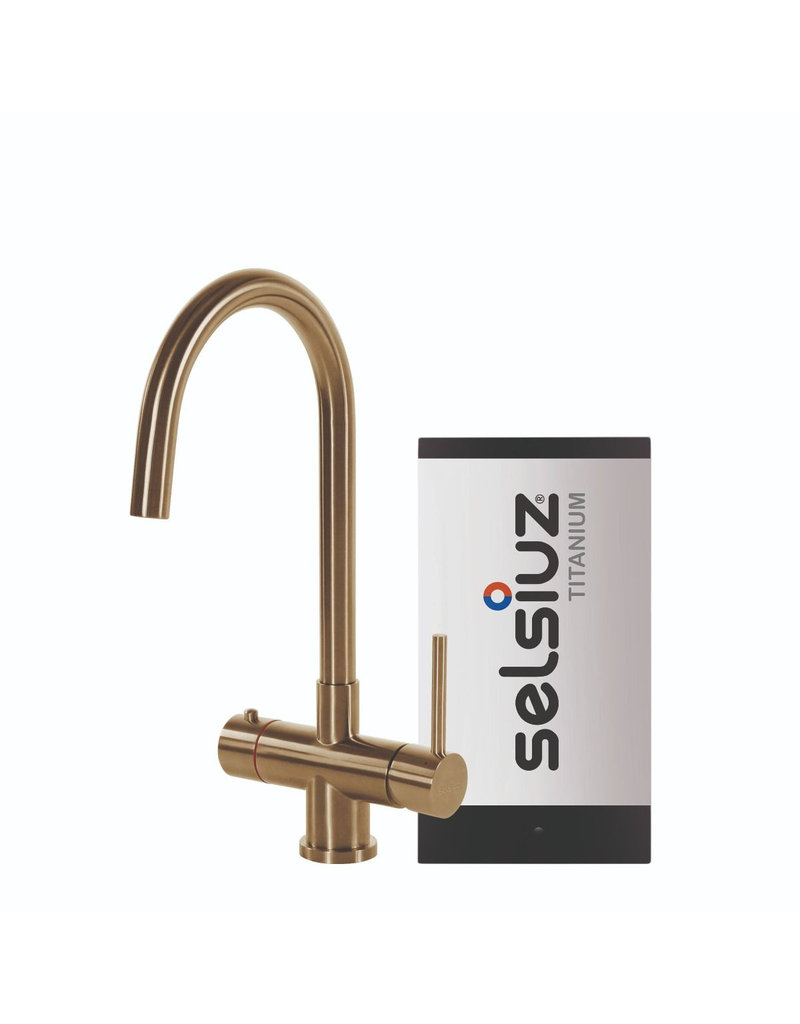 Selsiuz kranen Selsiuz Rond Gold / Goud met TITANIUM Single boiler