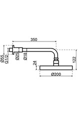 Lanesto Lanesto | Suite wanddouche rond 20cm Chroom