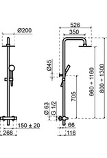 Lanesto Lanesto | H2 thermostatisch douchesysteem Chroom