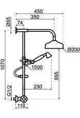 Lanesto Lanesto | Brighton thermostatisch douchesysteem Chroom