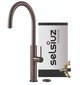 Selsiuz kranen Selsiuz by Gessi 3 in 1 Gun Metal Zwart 350355 met TITANIUM Combi (Extra) boiler