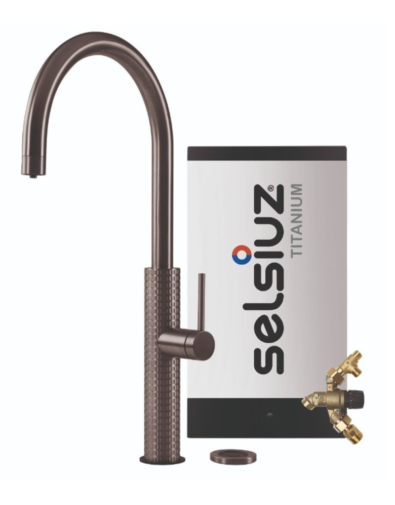 Selsiuz kranen Selsiuz by Gessi 3 in 1 Gun Metal Zwart met TITANIUM Combi (Extra) boiler