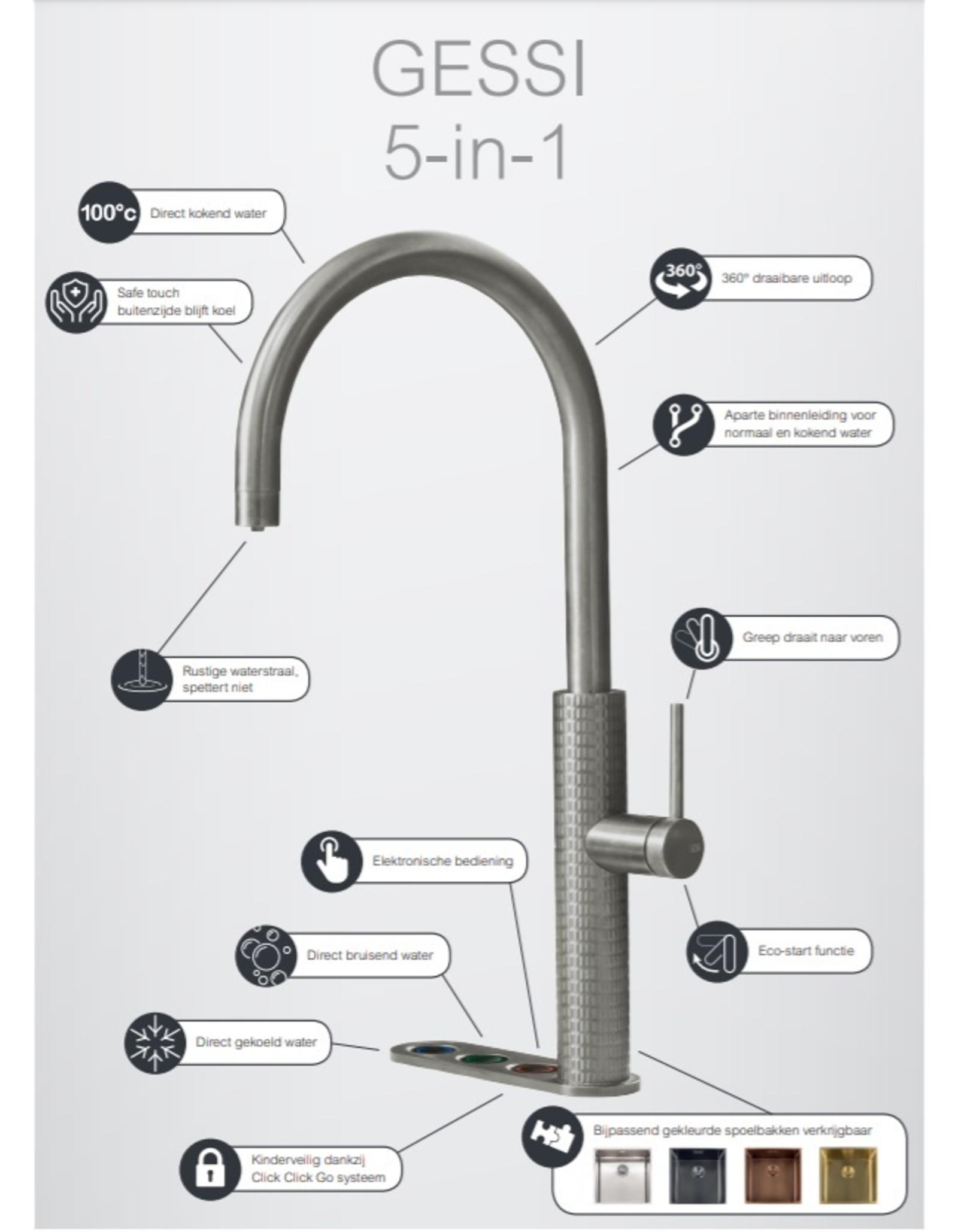 rijm huren Absorberend Selsiuz by Gessi 5in1 koper met TITANIUM Combi(Extra) boiler en Cooler -  CreateMyOwn.nl