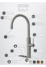 Selsiuz kranen Selsiuz by Gessi 5 in 1 RVS350373  met TITANIUM Combi (Extra) boiler en Cooler