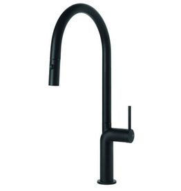 Gessi luxe keukenkraan Gessi Stelo Rond Zwart met uittrekbare perlator