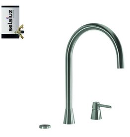 Selsiuz kranen Selsiuz Osiris Cone Counter 3-in-1 RVS met TITANIUM Combi (Extra) boiler