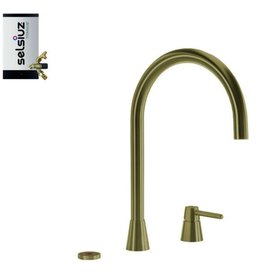 Selsiuz kranen Selsiuz Osiris Cone Counter 3-in-1 Gold / Goud met TITANIUM Combi (Extra) boiler