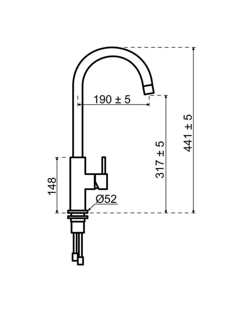 Selsiuz kranen Selsiuz Push Rond Gold / Goud met TITANIUM Single boiler