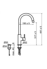 Selsiuz kranen Selsiuz Push Rond Copper / Koper met TITANIUM Single boiler