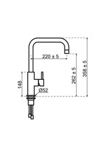 Selsiuz kranen Selsiuz Push Haaks Inox (RVS) met TITANIUM Single boiler