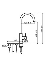 Selsiuz kranen Selsiuz Unlimited 5-in-1 Rond Gold / Goud 350569 met TITANIUM Single boiler en Cooler