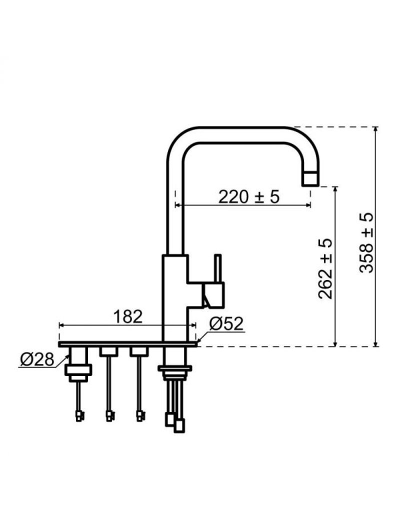 Selsiuz kranen Selsiuz Unlimited 5-in-1 Haaks Inox (RVS) met TITANIUM Single boiler en Cooler