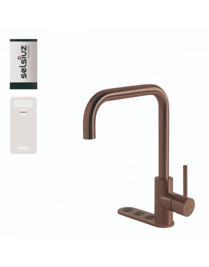 Selsiuz kranen Selsiuz Unlimited 5-in-1 Haaks Copper / Koper met TITANIUM Single boiler en Cooler