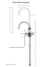 Quooker kranen Quooker Nordic Round RVS met Combi+ Reservoir