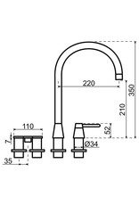 Selsiuz kranen Selsiuz Osiris Cone Counter 5-in-1 Copper / Koper met TITANIUM Single boiler en Cooler