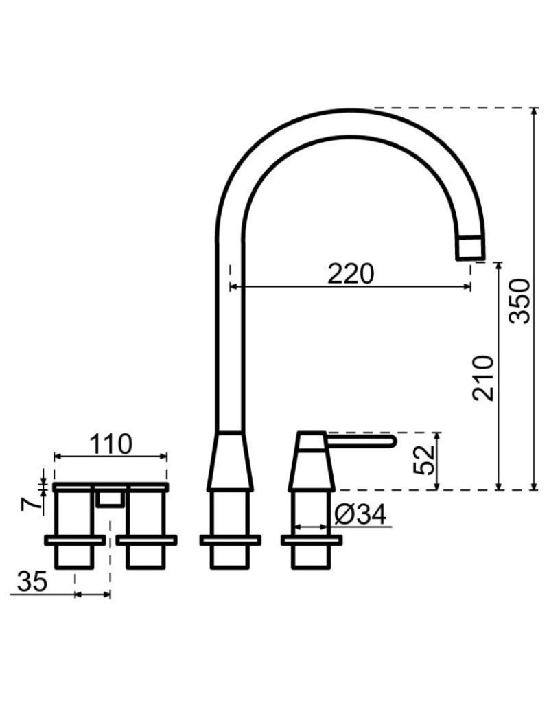 Selsiuz kranen Selsiuz Osiris Cone Counter 5-in-1 RVS met TITANIUM Combi (Extra) boiler en Cooler