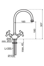 Lanesto Lanesto Old Fashion Tweegreepskeukenmengkraan Chroom