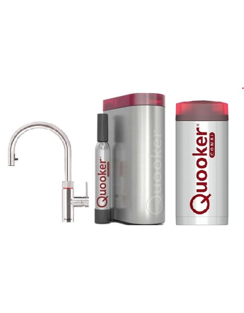 Quooker kranen Quooker CUBE met FLEX RVS en Combi 2.2 reservoir